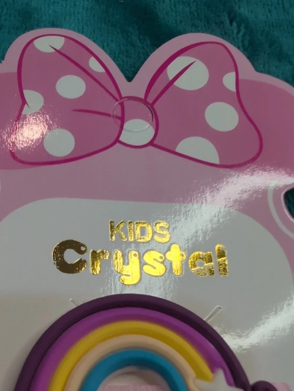 Kids Crystal Rainbow Sequin Heart & Cream Bow Hair Clips